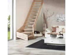 Treppen Intercon Holztreppe Casablanca Raumspartreppe Fichte Naturbelassen Rechtsgewendelt 80 cm Treppenbreite Ohne Geländer Ohne Setzstufen