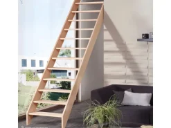 Treppen Intercon Holztreppe Casablanca Raumspartreppe Buche Massiv Naturbelassen Gerade Mit 80 cm Treppenbreite Ohne Geländer Ohne Setzstufen