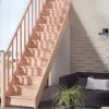 Treppen Intercon Holztreppe Casablanca Raumspartreppe Buche Massiv Naturbelassen Gerade Mit 60 cm Treppenbreite Einseitiges Geländer Mit Setzstufen