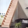 Treppen Intercon Holztreppe Casablanca Raumspartreppe Buche Massiv Naturbelassen Gerade Mit 60 cm Treppenbreite Ohne Geländer Mit Setzstufen