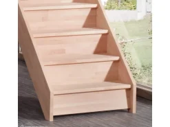Treppen Intercon Holztreppe Casablanca Raumspartreppe Buche Massiv Naturbelassen Gerade Mit 60 cm Treppenbreite Ohne Geländer Mit Setzstufen