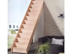 Treppen Intercon Holztreppe Casablanca Raumspartreppe Buche Massiv Naturbelassen Gerade Mit 80 cm Treppenbreite Ohne Geländer Mit Setzstufen