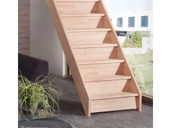 Treppen Intercon Holztreppe Casablanca Raumspartreppe Buche Massiv Naturbelassen Gerade Mit 80 cm Treppenbreite Ohne Geländer Mit Setzstufen