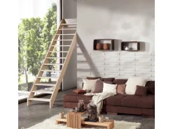 Treppen Intercon Holztreppe Casablanca Raumspartreppe Fichte Massiv Naturbelassen Gerade Mit 60 cm Treppenbreite Ohne Geländer Ohne Setzstufen
