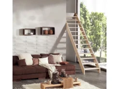 Treppen Intercon Holztreppe Casablanca Raumspartreppe Fichte Massiv Naturbelassen Gerade Mit 60 cm Treppenbreite Ohne Geländer Ohne Setzstufen