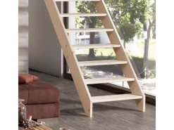 Treppen Intercon Holztreppe Casablanca Raumspartreppe Fichte Massiv Naturbelassen Gerade Mit 60 cm Treppenbreite Ohne Geländer Ohne Setzstufen