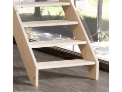 Treppen Intercon Holztreppe Casablanca Raumspartreppe Fichte Massiv Naturbelassen Gerade Mit 60 cm Treppenbreite Ohne Geländer Ohne Setzstufen