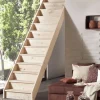 Treppen Intercon Holztreppe Casablanca Raumspartreppe Fichte Massiv Naturbelassen Gerade Mit 60 cm Treppenbreite Ohne Geländer Mit Setzstufen