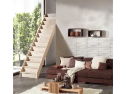 Treppen Intercon Holztreppe Casablanca Raumspartreppe Fichte Massiv Naturbelassen Gerade Mit 60 cm Treppenbreite Ohne Geländer Mit Setzstufen