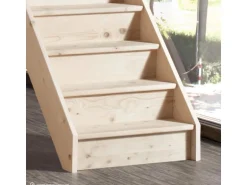 Treppen Intercon Holztreppe Casablanca Raumspartreppe Fichte Massiv Naturbelassen Gerade Mit 60 cm Treppenbreite Ohne Geländer Mit Setzstufen