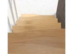 Treppen Intercon Raumspartreppe Delta Premium Mittelholmtreppe 13 Stufen Buche Natur Metallfarbe Polar-Weiß Ohne Geländer