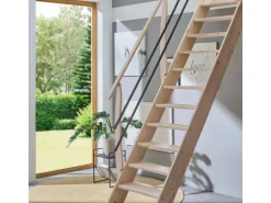 Treppen Intercon Raumspartreppe Living für 245 - 285 cm Geschosshöhe Holztreppe Fichte Beidseitiges Geländer