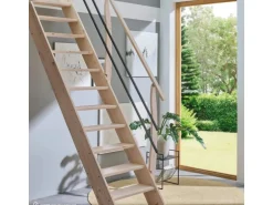 Treppen Intercon Raumspartreppe Living für 245 - 285 cm Geschosshöhe Holztreppe Fichte Beidseitiges Geländer