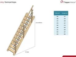 Treppen Intercon Raumspartreppe Living für 245 - 285 cm Geschosshöhe Holztreppe Fichte Beidseitiges Geländer