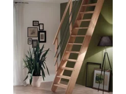 Treppen Intercon Raumspartreppe Living für 245 - 285 cm Geschosshöhe Holztreppe Buche Einseitiges Geländer