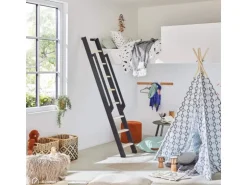 Treppen Intercon Raumspartreppe Vario 6 Stufen bis max. 152 cm Fichte Stufen Metallfarbe Lava-Anthrazit