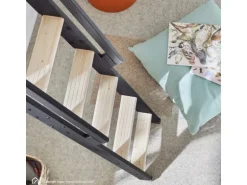 Treppen Intercon Raumspartreppe Vario 6 Stufen bis max. 152 cm Fichte Stufen Metallfarbe Lava-Anthrazit