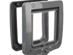 Trixie 4-Wege Freilauftür 20 cm × 22 cm Grau