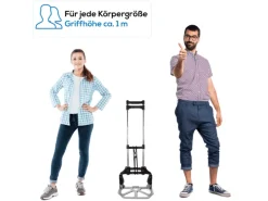 Tronitechnik Sackkarre Handkarre Klappbar Transportkarre Bis 80Kg Klappwagen - Vollgummireifen Hoehenverstellbar