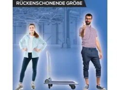 TroniTechnik Transportwagen Plattformwagen klappbar - 150 kg Tragkraft mit Antirutschbeschichtung - Ladefläche 72x48 cm