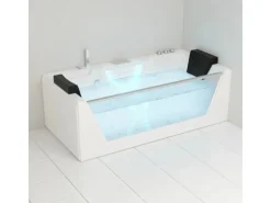 Tronitechnik Whirlpool Badewanne Mykonos 180Cm X 88Cm Heizung Wasserfall Hydromassage Farblichtherapiesanitaeracryl