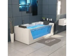 Tronitechnik Whirlpool Badewanne Mykonos 180Cm X 88Cm Heizung Wasserfall Hydromassage Farblichtherapiesanitaeracryl