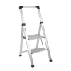 TRUTZHOLM Alu Trittleiter 2 Stufig Klappbar Handlauf 150kg Anti Rutsch Trittflächen TÜV GS Silber