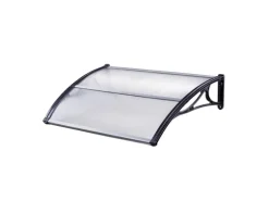 TRUTZHOLM Haustürvordach 75 x 120 cm Hohlkammerplatte Aluabschlussleiste Schwarz