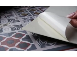 Tulup PVC Fliesen Selbstklebende 30 cm x 30 cm Set von 9 Klassische Klebefliesen Vinyl Bodenfliesen Klebefliesen für Küche Exotisches Muster