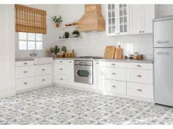 Tulup PVC Fliesen Selbstklebende 30 cm x 30 cm Set von 9 Klassische Klebefliesen Vinyl Bodenfliesen Klebefliesen für Küche Vögel