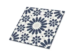 Tulup PVC Fliesen Selbstklebende 30 cm x 30 cm Set von 9 Klassische Klebefliesen Vinyl Bodenfliesen Klebefliesen für Küche Blumenmotive