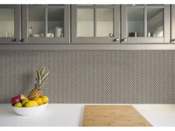 Tulup PVC Fliesen Selbstklebende 30 cm x 30 cm Set von 9 Klassische Klebefliesen Vinyl Bodenfliesen Klebefliesen für Küche Fischgrät