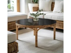 Tulup Tischplatte Farbe Schwarz Glatt Couchtischplatte 70x70 cm Schwarz Tischplatte Glasplatte für Runden Tisch Tischplatte