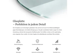 Tulup Tischplatte Glastischplatte Transparent 70x70 cm Ersatzplatte aus Glas für Tisch Runde Glasplatte für Tisch Tischplatte aus Klarglas