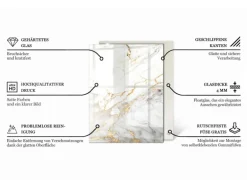 Tulup Tischplatte Marmor-Texturmuster Couchtisch Platte 120x80 cm Cremig Tischplatte Tischplatte Rund Couchtischplatte
