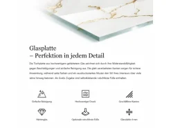 Tulup Tischplatte Marmor-Texturmuster Couchtisch Platte 120x80 cm Cremig Tischplatte Tischplatte Rund Couchtischplatte