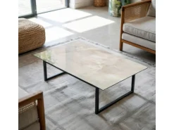 Tulup Tischplatte Marmor-Texturmuster Couchtisch Platte 120x80 cm Cremig Tischplatte Tischplatte Rund Couchtischplatte