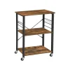 Vasagle Küchenregal mit Rollen 40 cm x 60 cm x 89 cm Braun-Schwarz