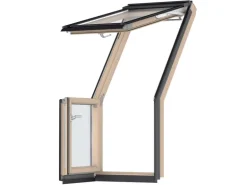 Velux Dachbalkon-Türelement Klar Lackiert 109 cm x 78 cm DIN Links