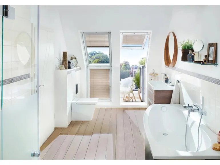 Velux Dachbalkon-Türelement Weiß Lackiert 109 cm x 78 cm DIN Rechts