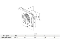 VENTS Axialer Abluftventilator Für Wand & Decke Quiet 150 TP Mit Nachlauf & Bewegungssensor