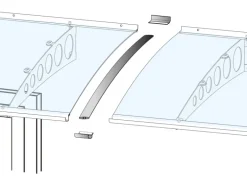 Verbindungsset für Vordach Edelstahloptik 8 cm x 100 cm