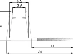 Vertikale Türabschlussdichtung 2er-Set 4 mm Glasstärke