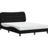 vidaXL Bett mit Matratze Schwarz 140x200 cm Stoff Modell 12007275