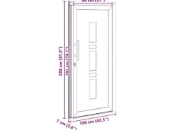 vidaXL Haustür Anthrazit PVC 3385778