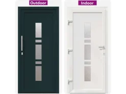 vidaXL Haustür Anthrazit PVC 3385778