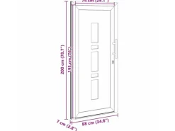 vidaXL Haustür Anthrazit PVC 3385779
