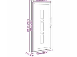 vidaXL Haustür Anthrazit PVC 3385780