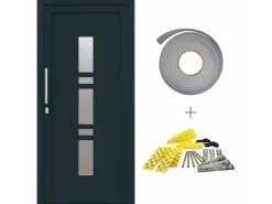 vidaXL Haustür Anthrazit PVC 3385775