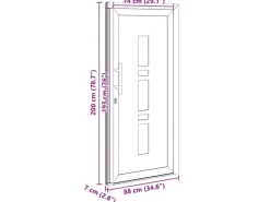 vidaXL Haustür Anthrazit PVC 3385775